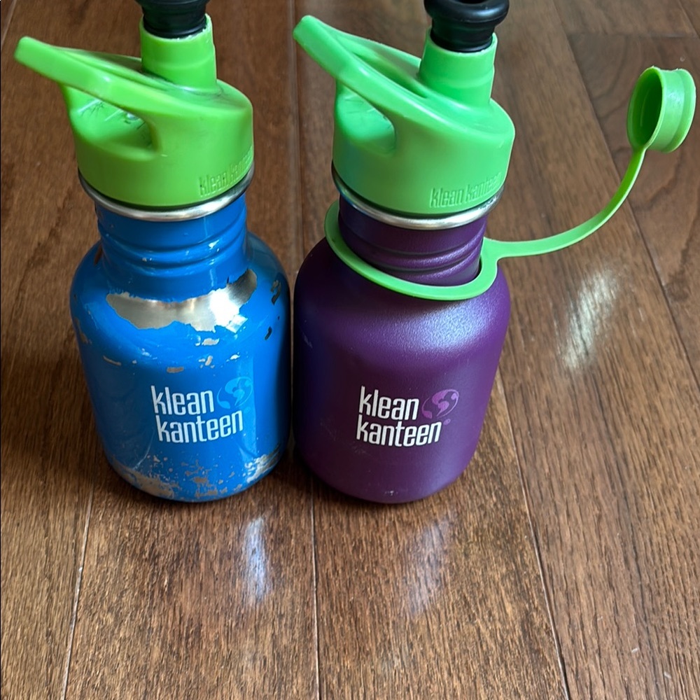Klean Kanteen Blue and Purple Water Bottles
